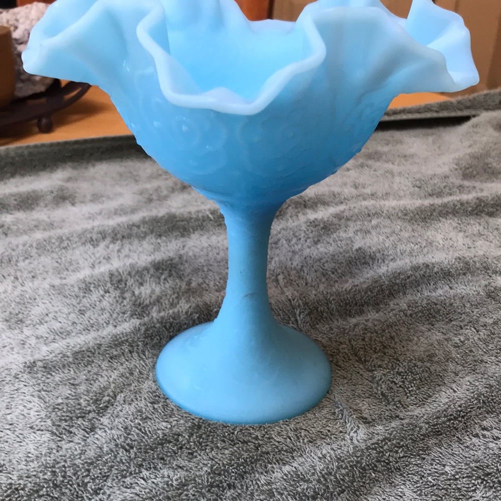 Fenton Aqua Vintage candy dish fluted